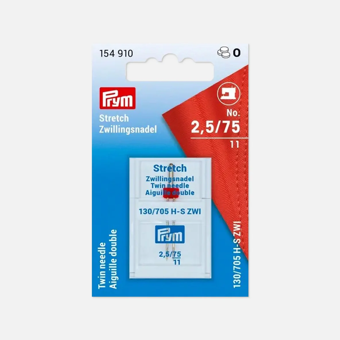 PRYM Nähmaschinennadel Zwillingsnadel Stretch 2,5mm 75
