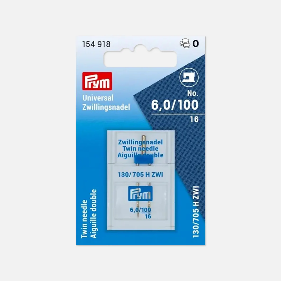 PRYM Nähmaschinennadel Zwillingsnadel Universal 6mm 100