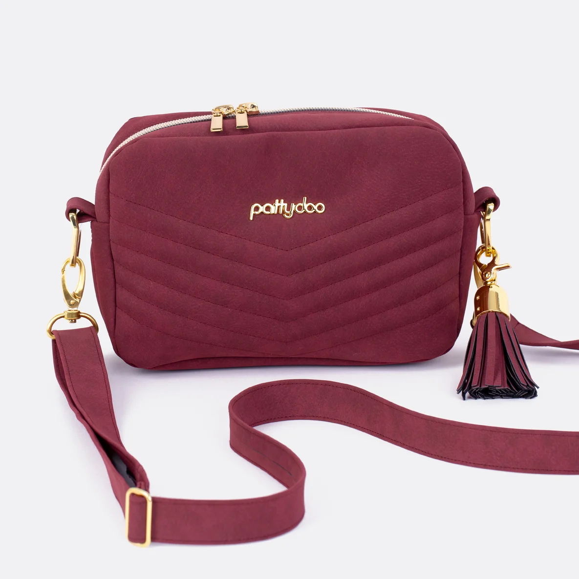 Schultertasche Adora elegant Kunstleder Used bordeaux rot