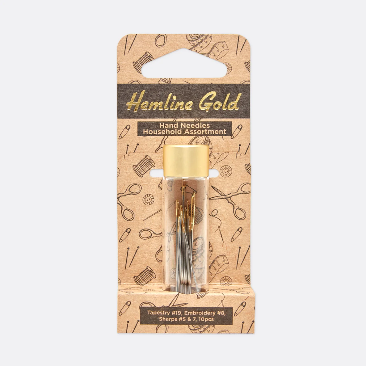 Handnähnadeln goldenes Öhr 10 Stück