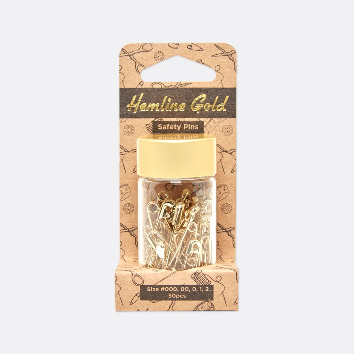 Hemline Gold Sicherheitsnadeln gold 50 Stück