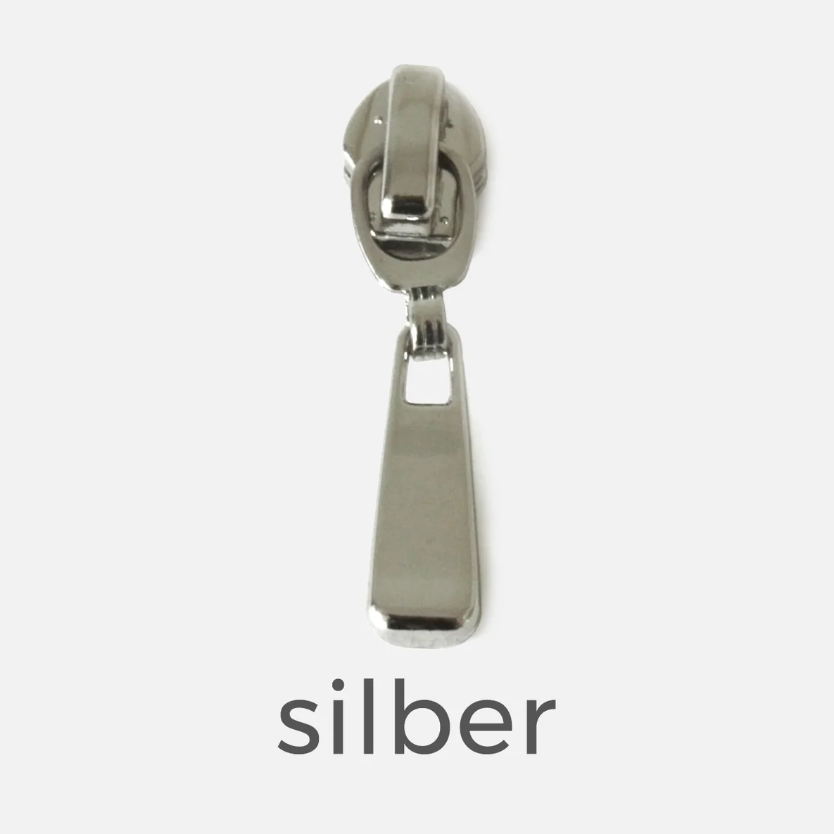 Metall-Zipper kurz 4 Stück für 4 mm Raupe silber