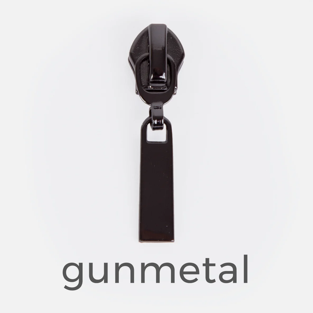 Metall-Zipper kurz 4 Stück für 6,5 mm Raupe gunmetal