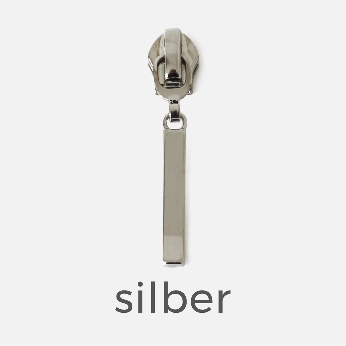 Metall Zipper lang silber für 6,5mm Raupe 4 Stück