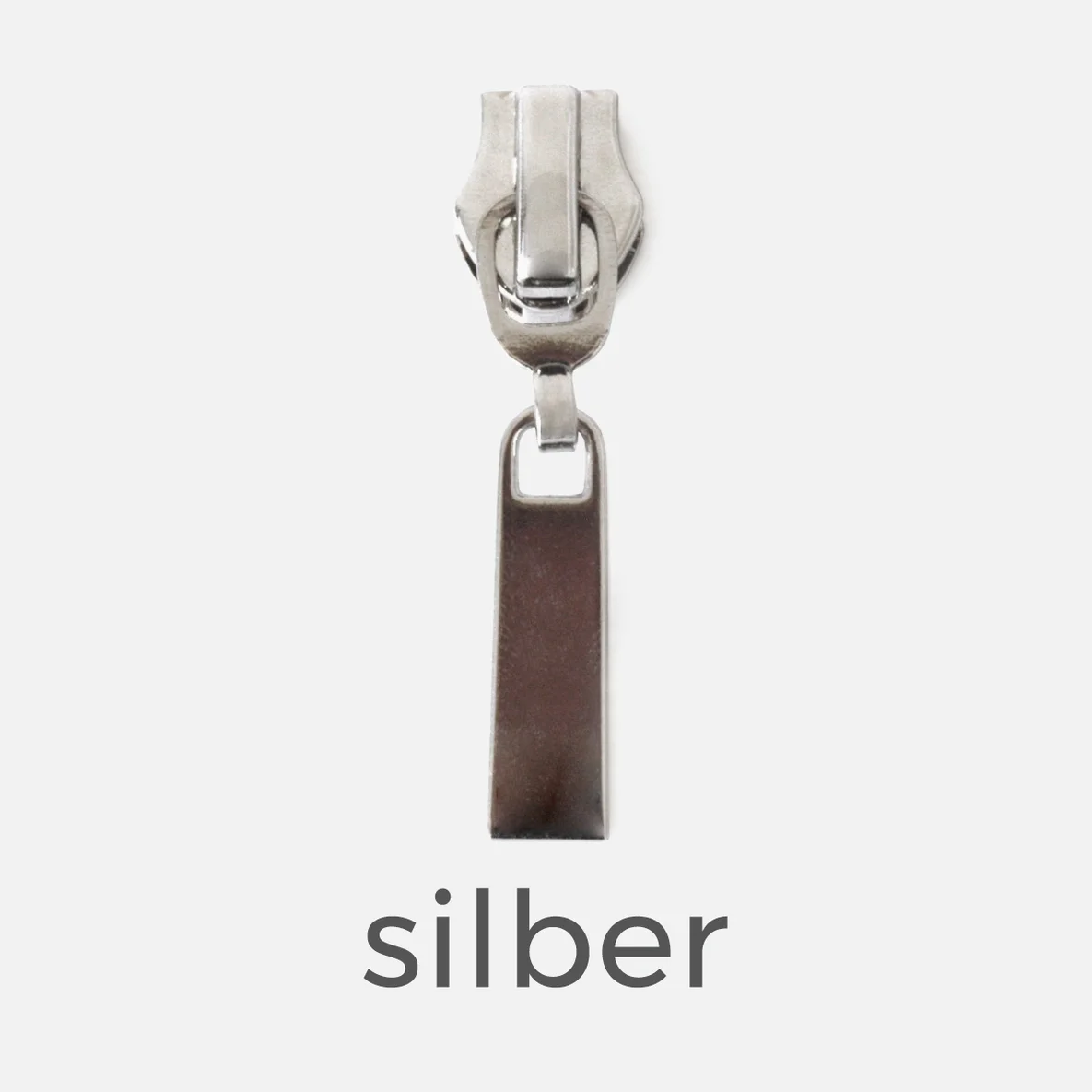 Metall-Zipper kurz 4 Stück für 6,5 mm Raupe silber