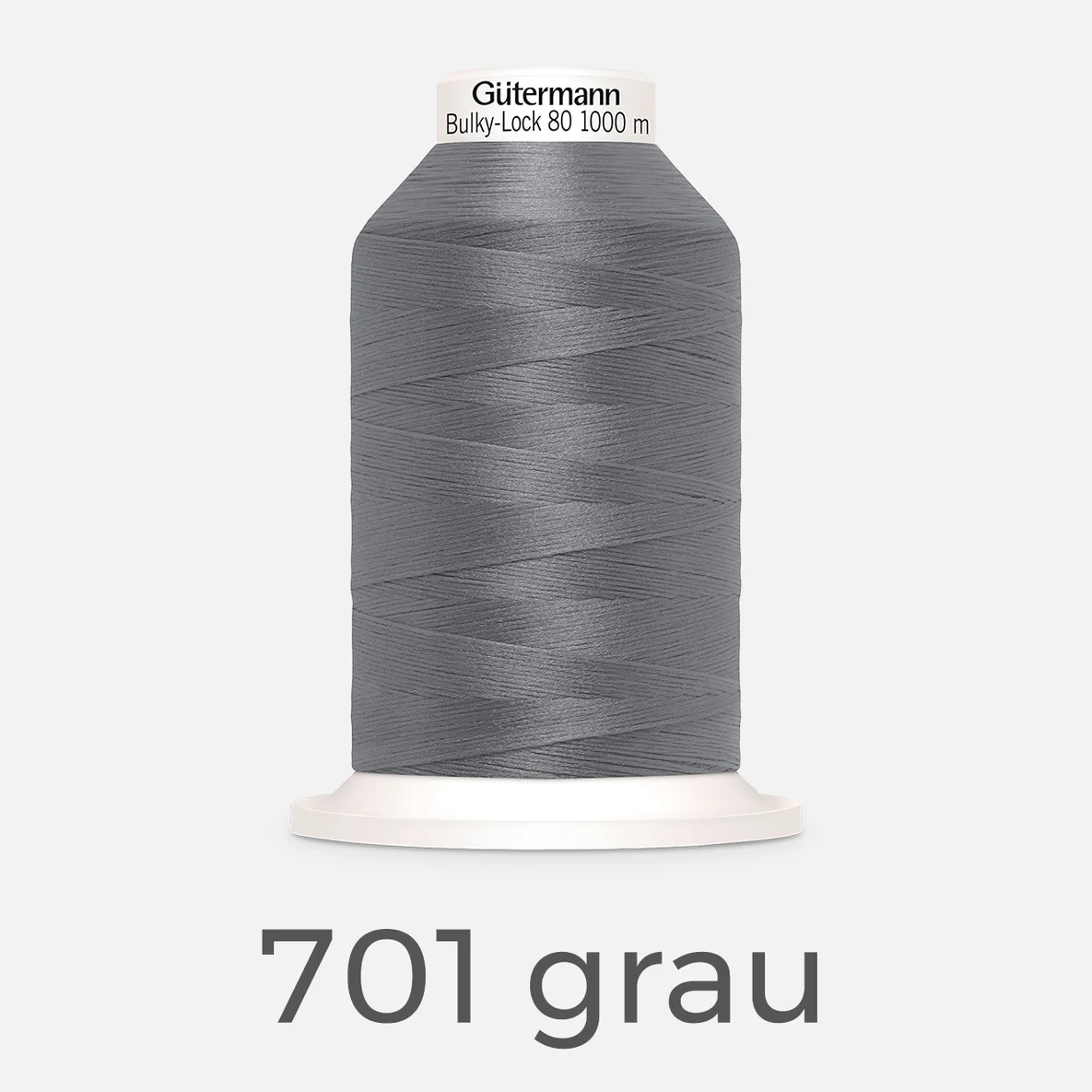 guetermann overlock bauschgarn bulky lock 80 uni 1000m 701 grau