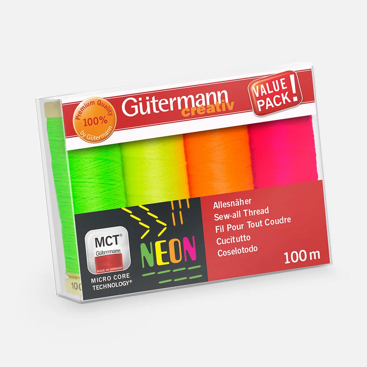 Nähfaden-Set Allesnäher Neon 4x100m