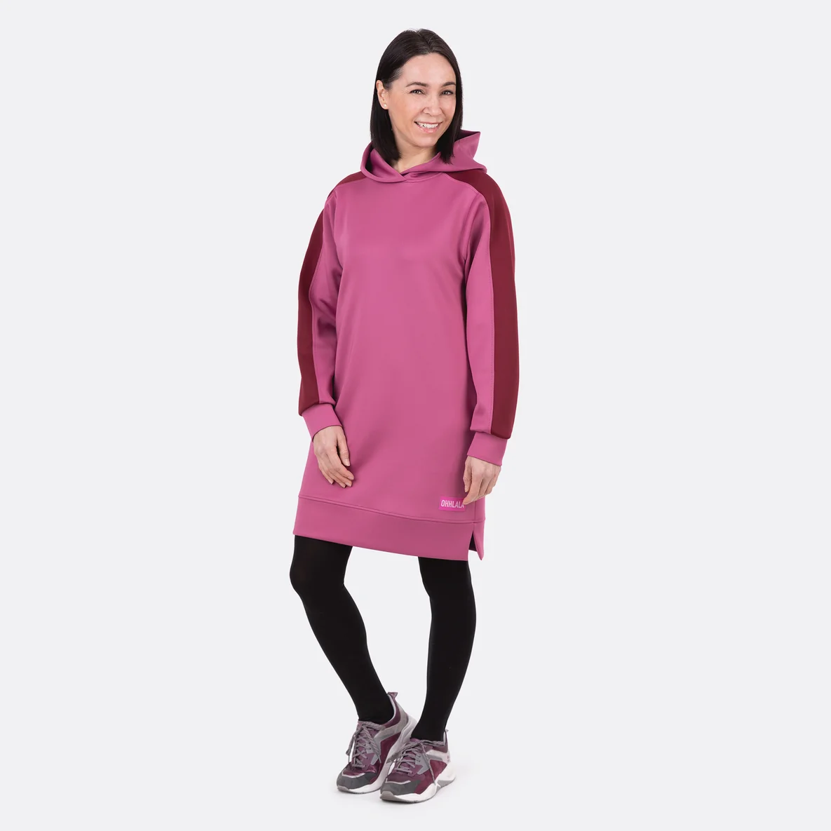 Schnittmuster Damen Scuba Fuchsia Hoodiekleid