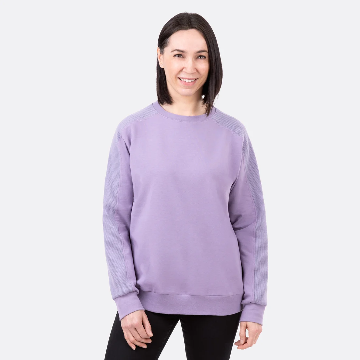 Damen-Sweatshirt Waffeljersey Sweat flieder nähen