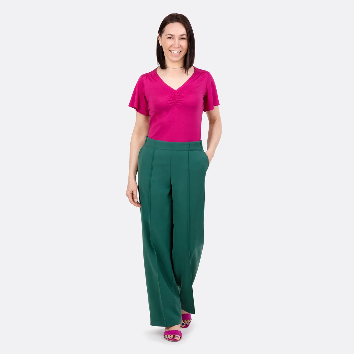 Damenhose Reese aus Viskose Twill grün