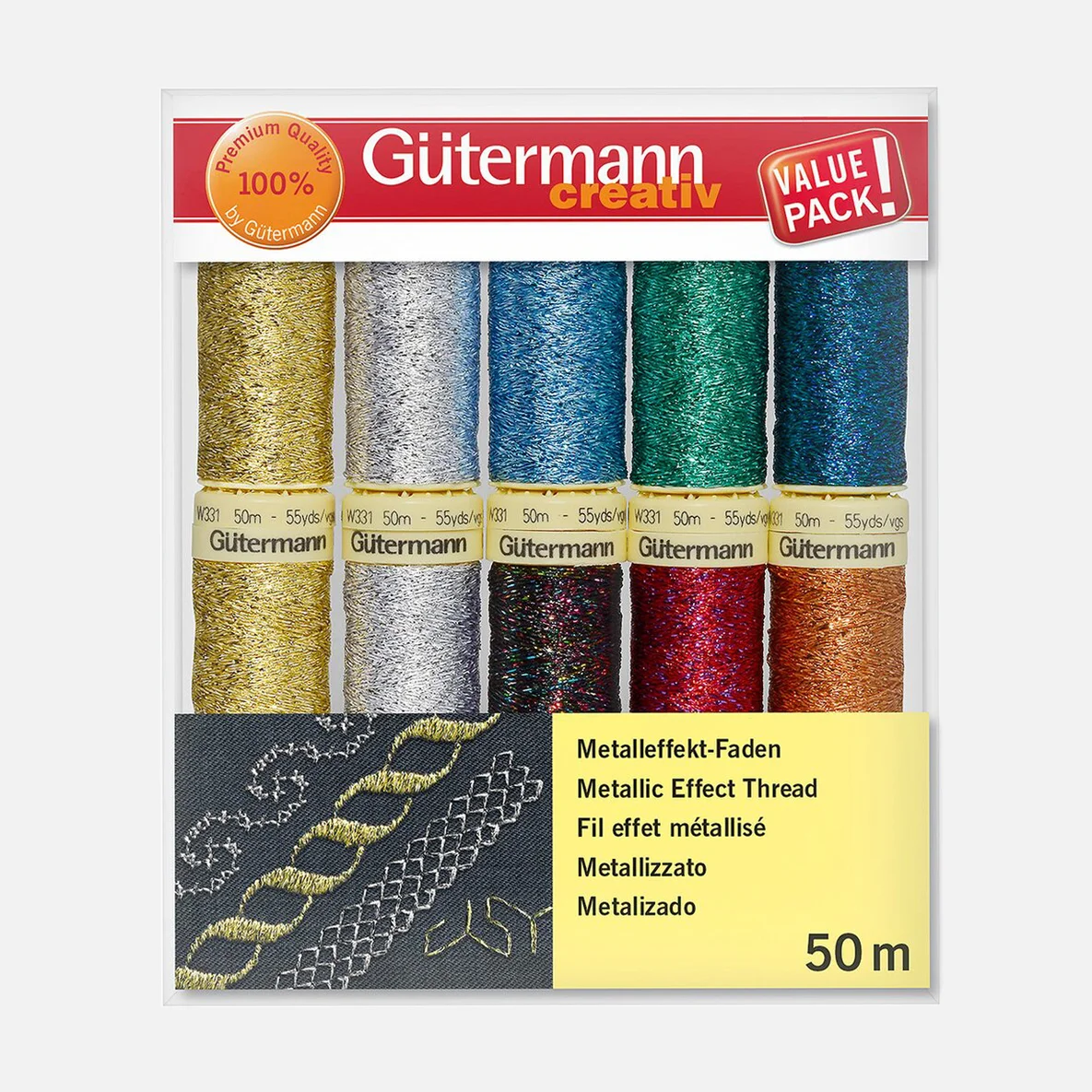 Gütermann Nähfaden Set Metallic 10 x 50 m