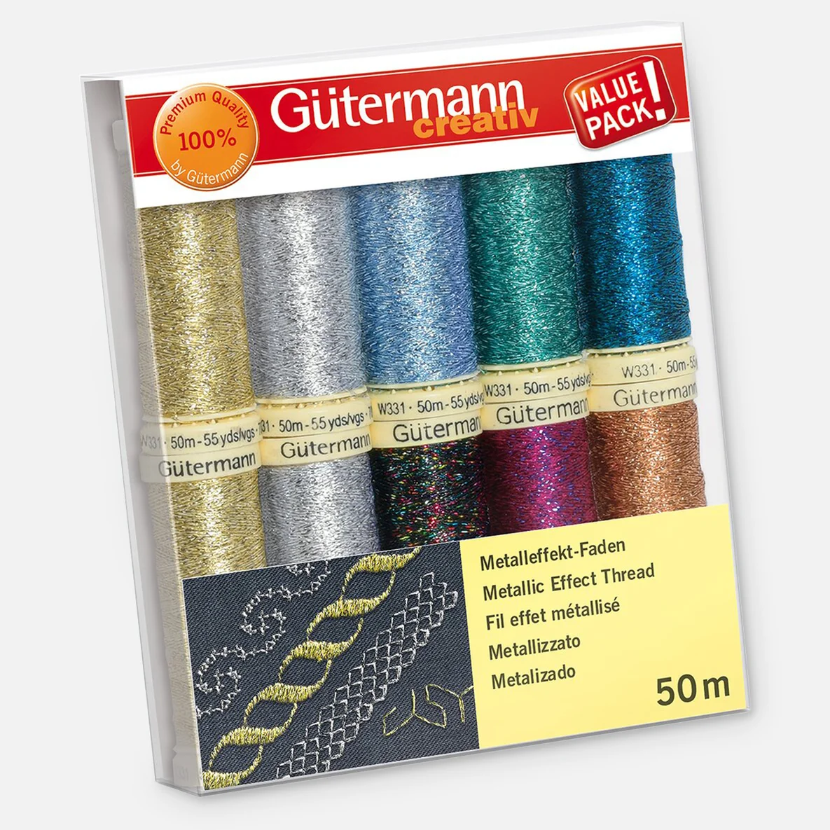 Gütermann Nähfaden Set Metallic 10 x 50 m