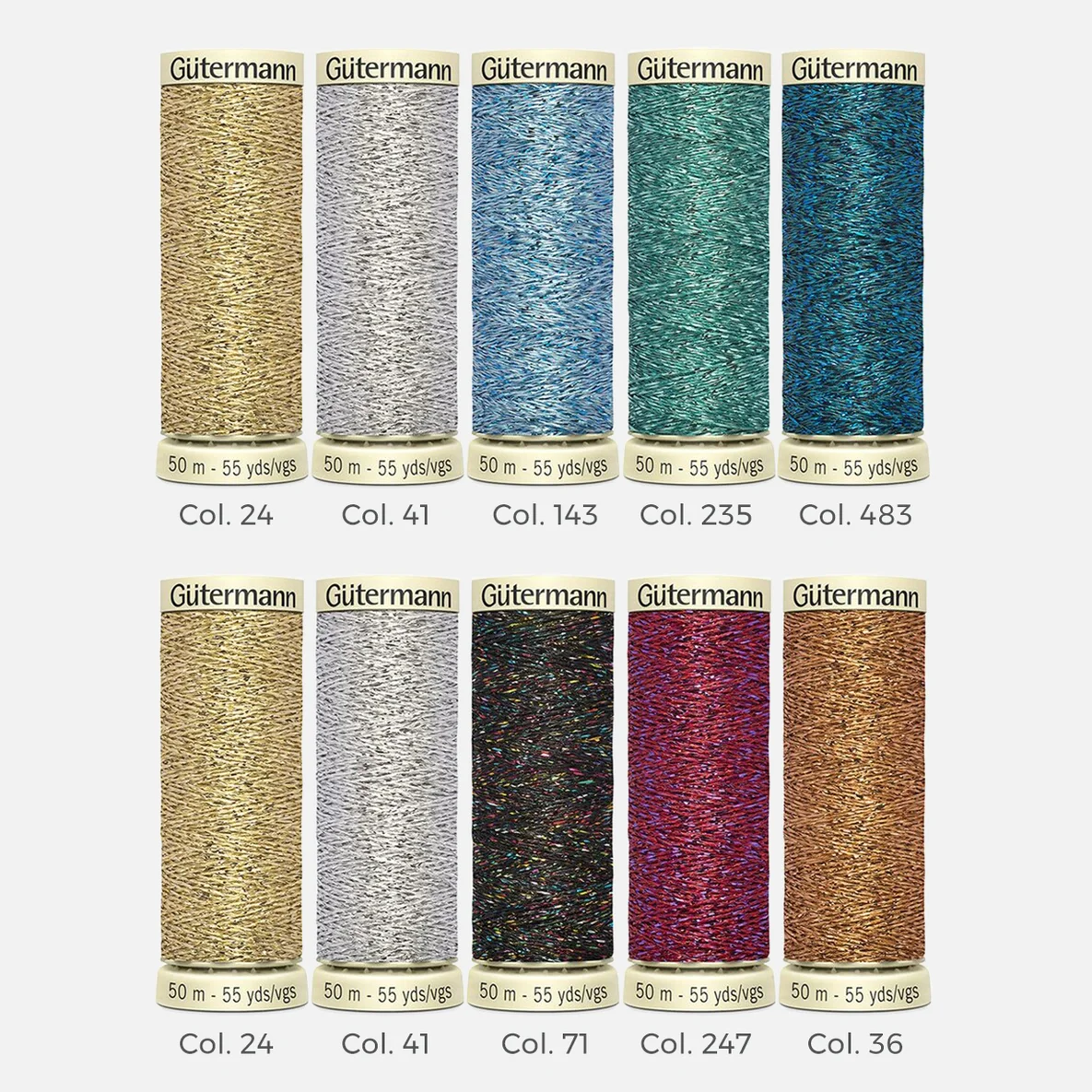 Gütermann Nähfaden Set Metallic 10 x 50 m