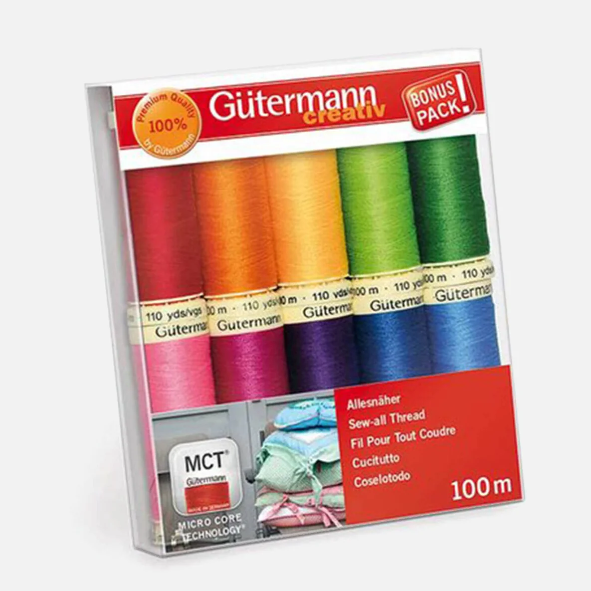 Nähfaden-Set Allesnäher Regenbogen 10x100m 