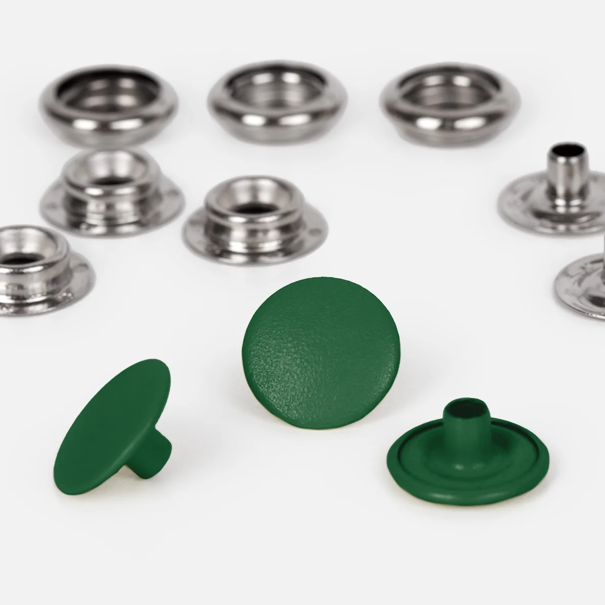 Anorak Druckknöpfe dunkelgrün 15 mm