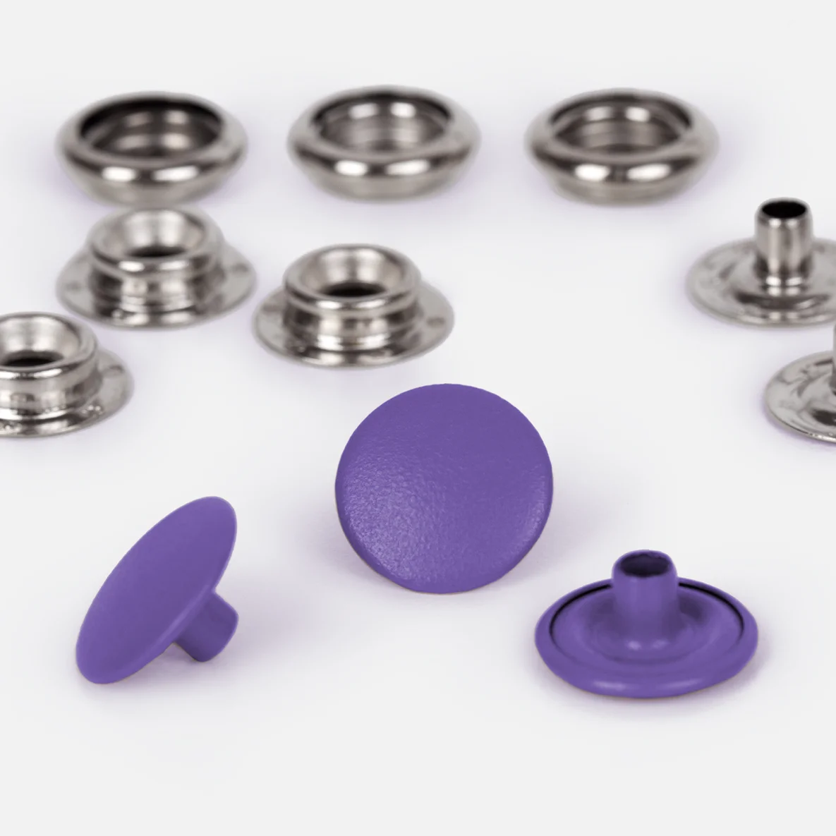 Anorak Druckknoepfe 15mm 10 Stück lila