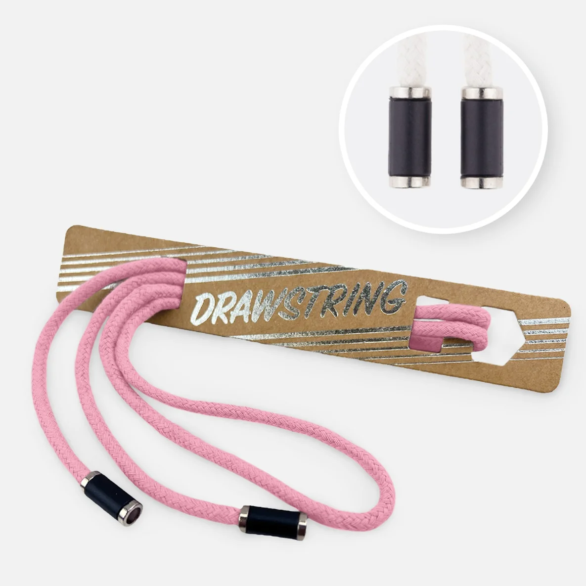 Kordel 5 mm mit silber Enden Länge 115cm Altrosa