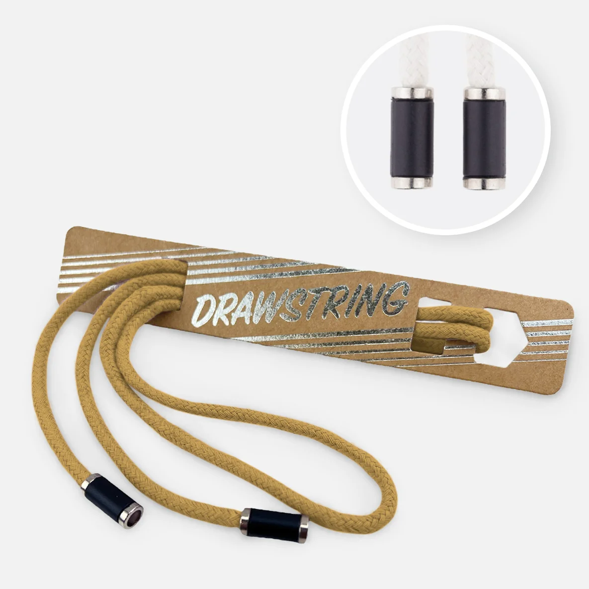 Kordel 5 mm mit silber Enden Länge 115cm Goldbraun