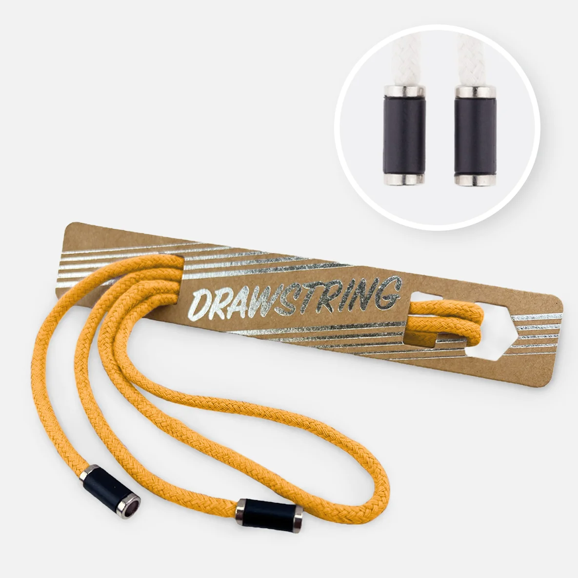 Kordel 5 mm mit silber Enden Länge 115cm Ocker