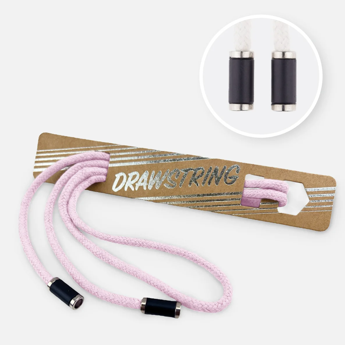 Kordel 5 mm mit silber Enden Länge 115cm Rosé