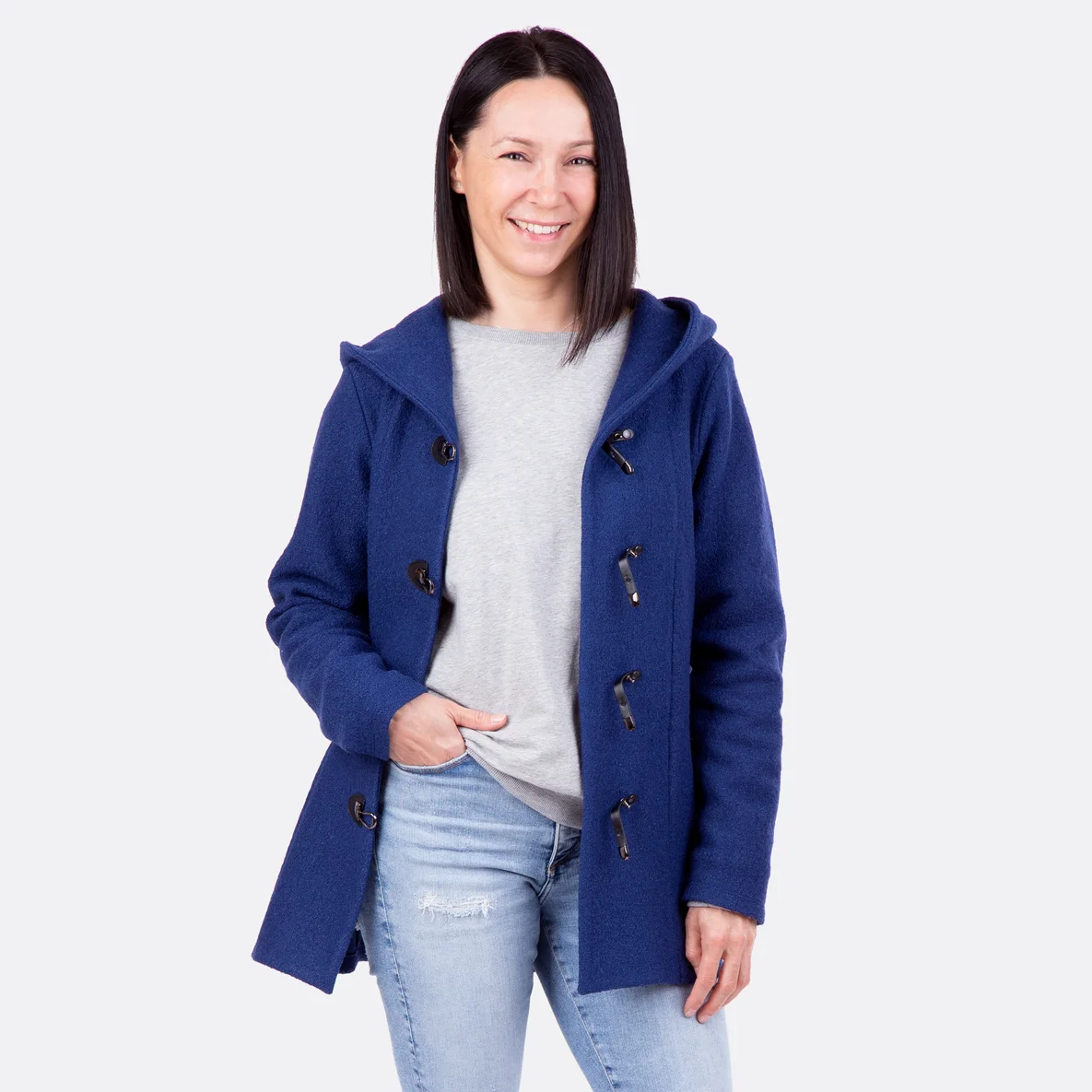 Damenkapuzenmantel Nora mit Knebelknöpfen