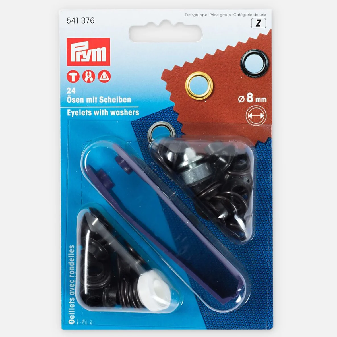 Ösen mit Scheiben Brüniert 8mm 