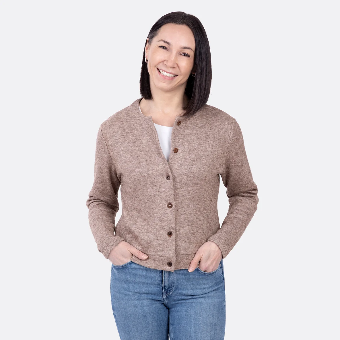 Jacke mit Knopfleiste aus Strickstoff nähen