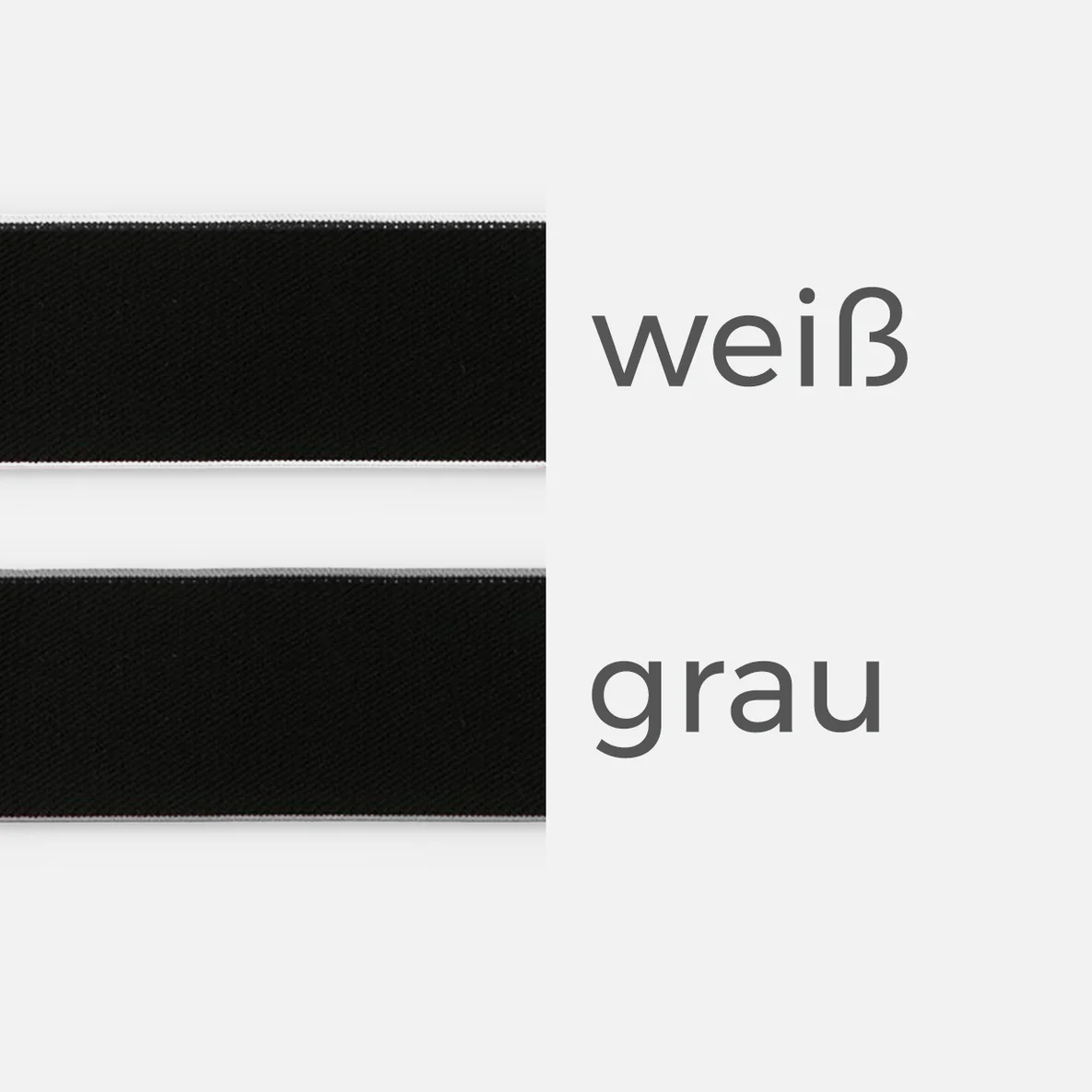 Gummiband 40 mm mit butem Rand, weiß, grau