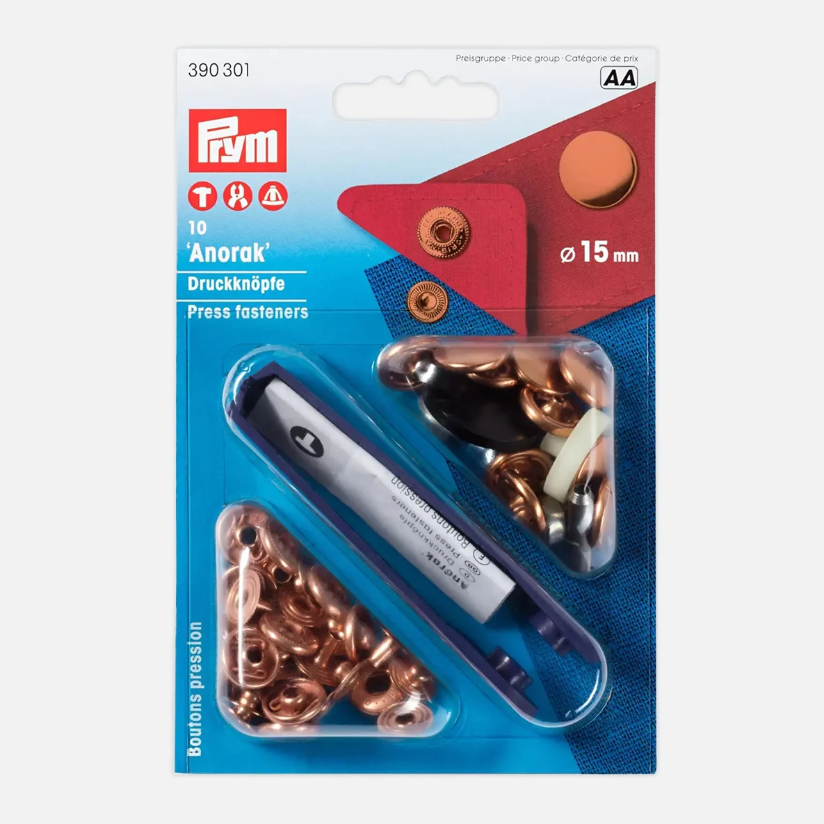 Anorak Druckknöpfe Kupfer 15mm