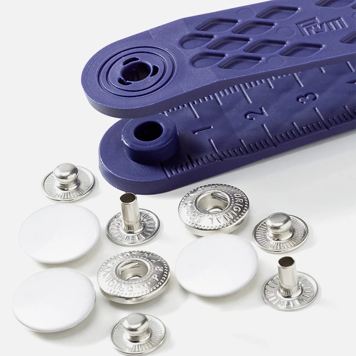 Anorak Druckknöpfe Weiß 15mm