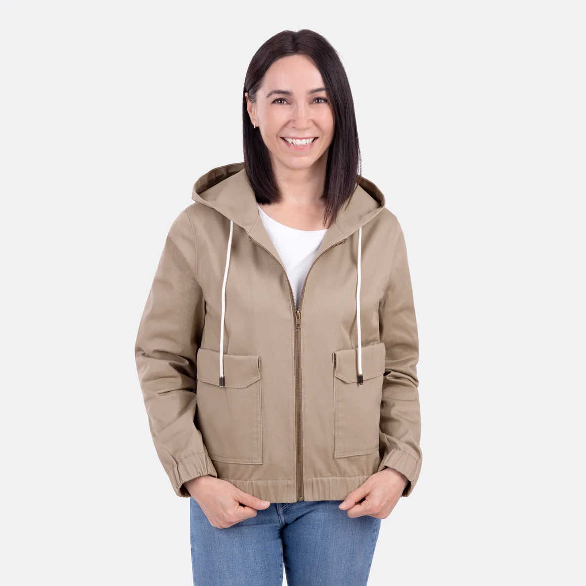 Schnittmuster Damen Anorak Köper Kordel offwhite