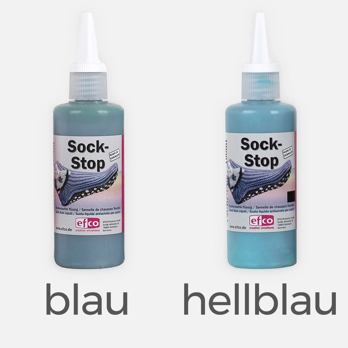 Sockenstopp Antirutsch-Latexmilch, blau, hellblau