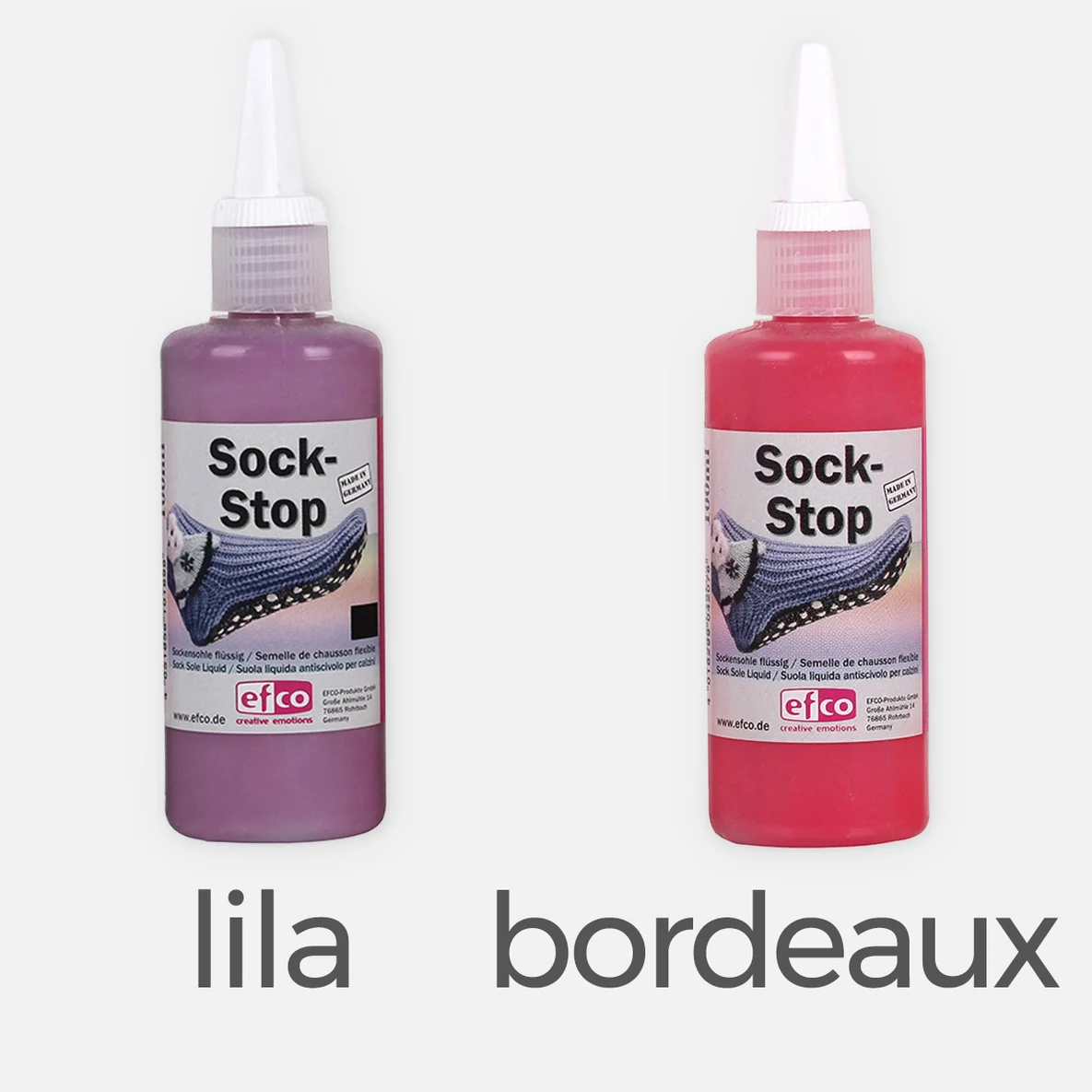 Sockenstopp Antirutsch-Latexmilch, lila, bordeaux