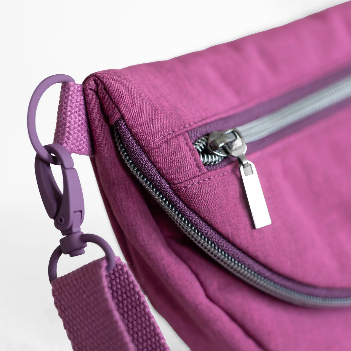 Handtasche nähen Karabiner Beere