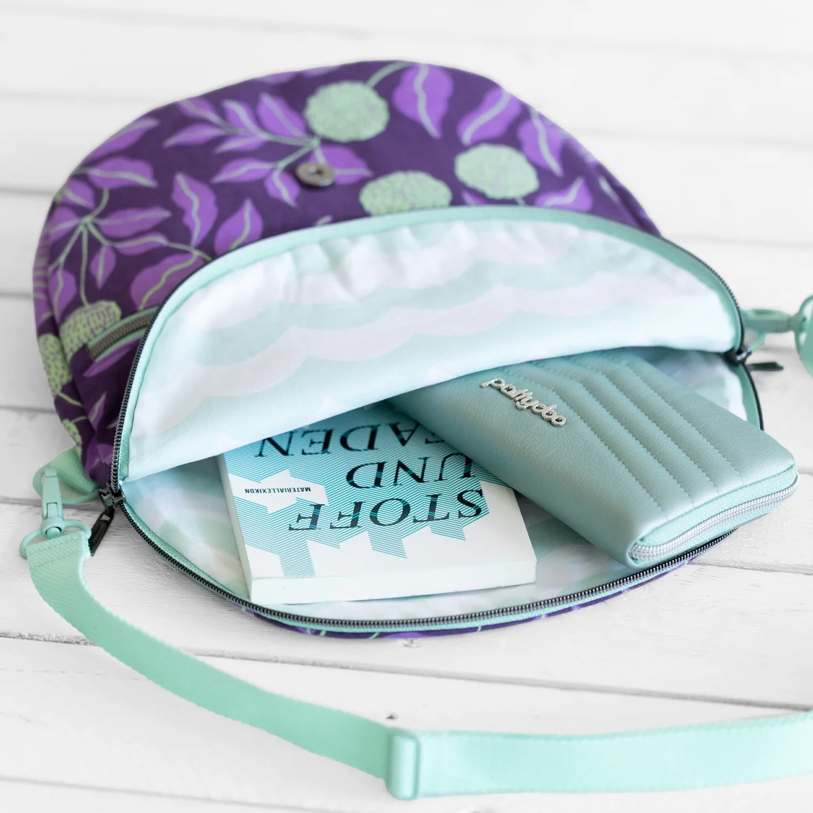 Tasche nähen Metallzubehör mint