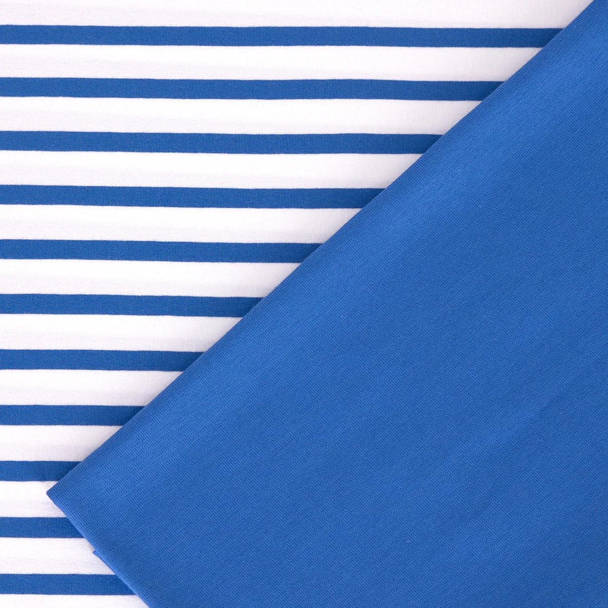 Bio-Jersey-Streifen "Ice Cream Stripes" blau/blueberry Bündchen