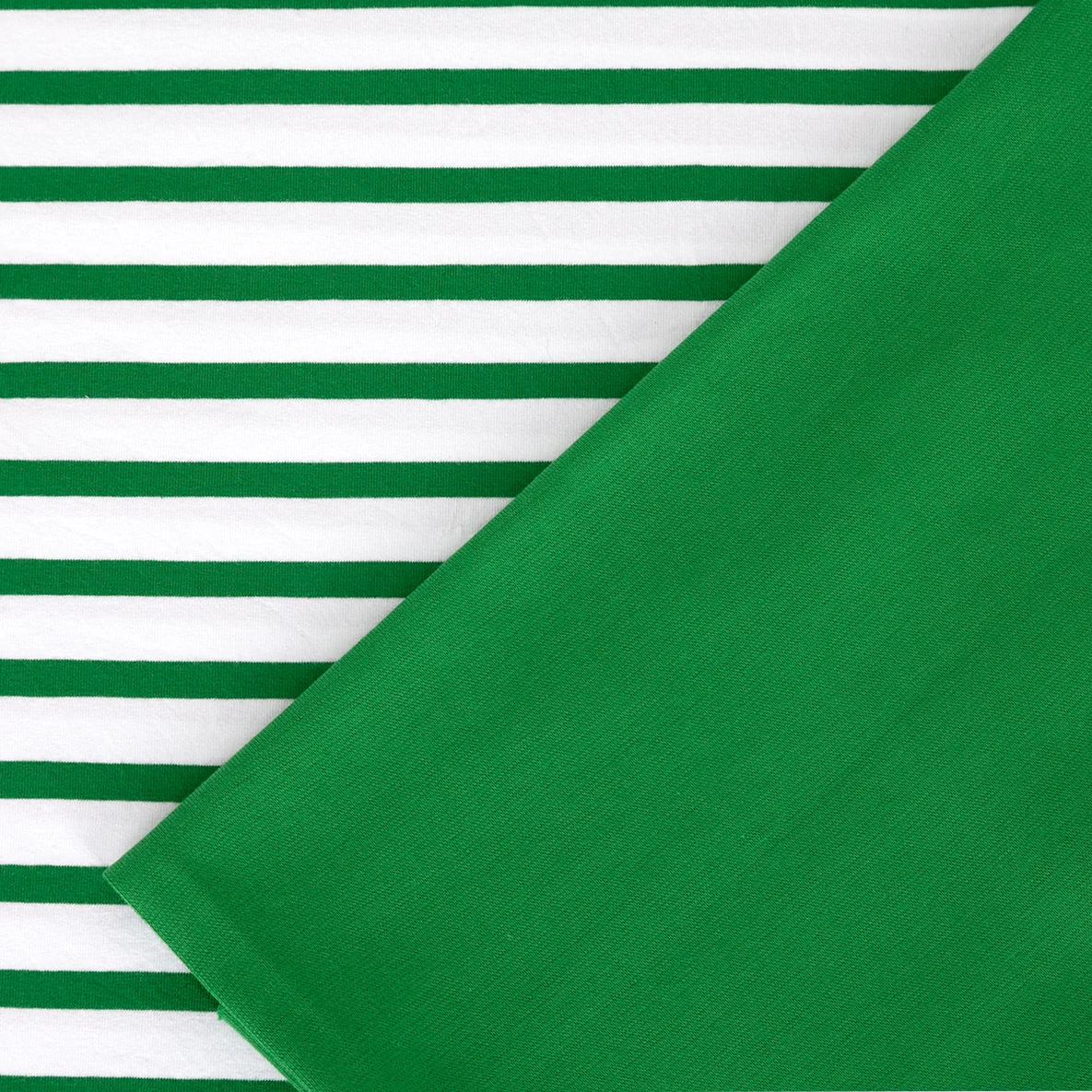 Bio-Jersey-Streifen "Ice Cream Stripes" grün/apple Bündchen