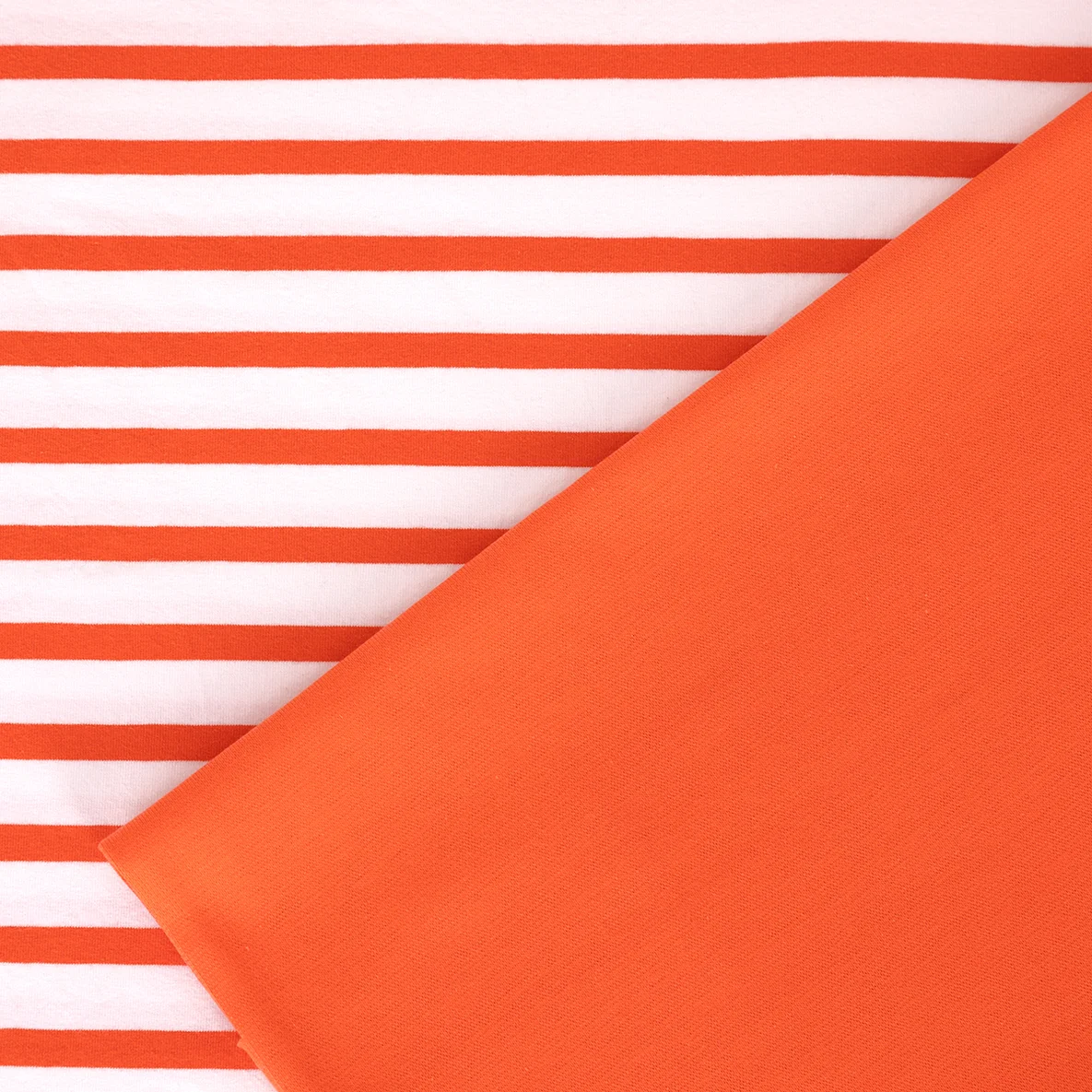 Bio-Jersey-Streifen Ice Cream Stripes orange Bündchen