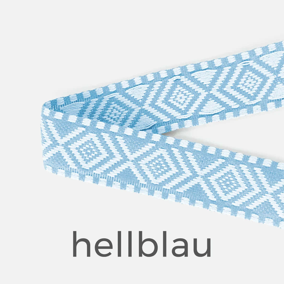 Gurtband Raute, 38mm, Meterware, hellblau