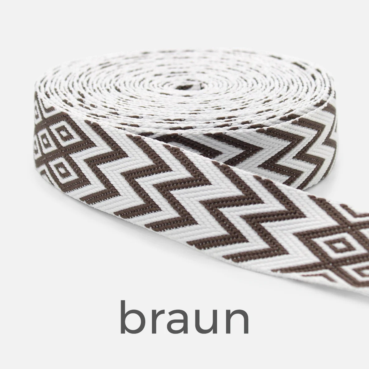 Gurtband Gurtband ZickZack, 38mm, braun