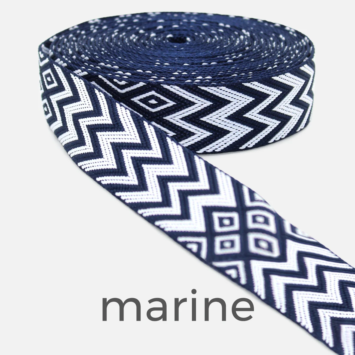 Gurtband Gurtband ZickZack, 38mm, marine