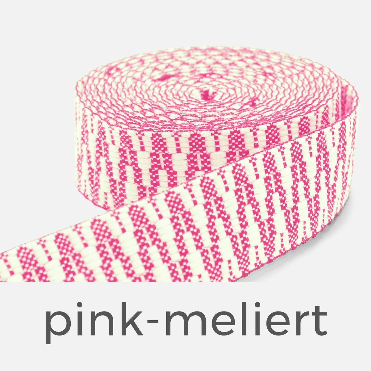 Gurtband ZickZack, 38mm, Meterware, pink-meliert
