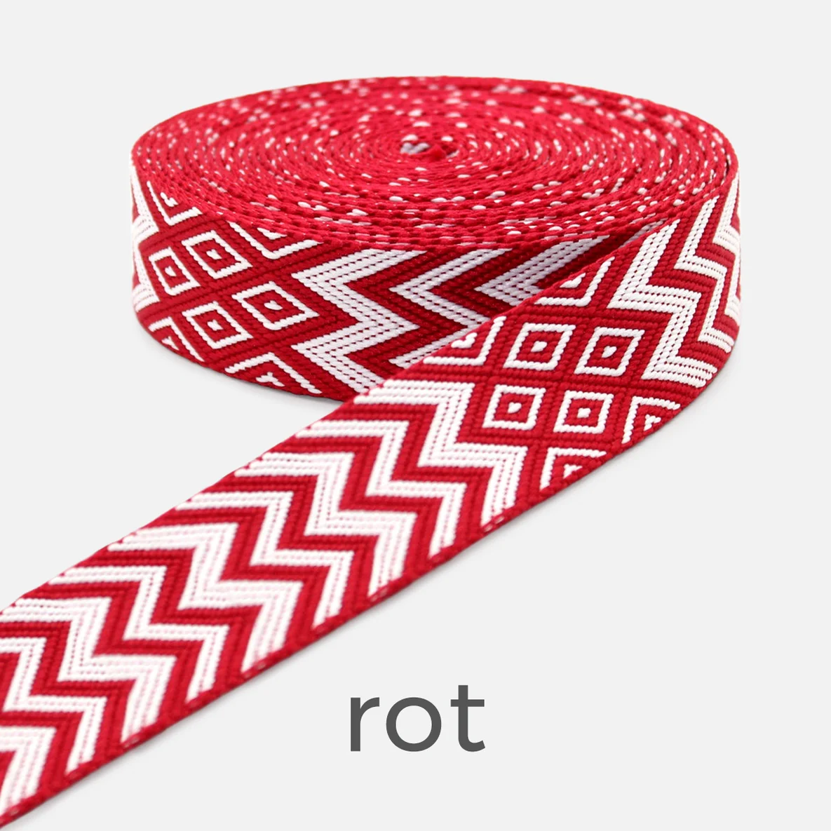 Gurtband Gurtband ZickZack, 38mm, rot