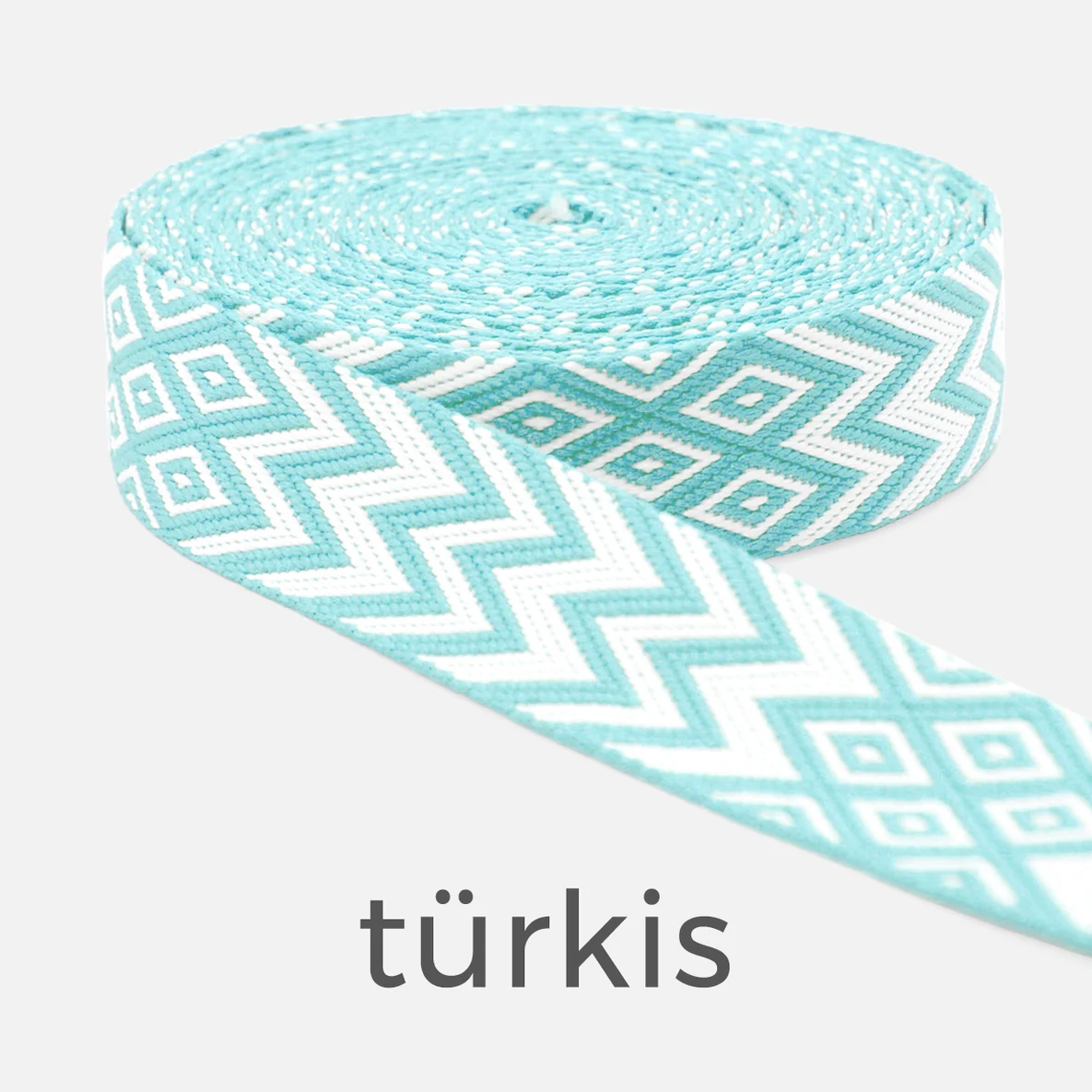 Gurtband Gurtband ZickZack, 38mm, türkis