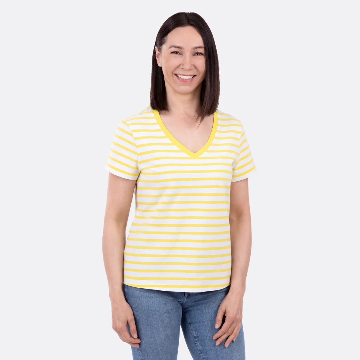 Sommershirt Streifenstoff Jersey Ice Cream Stripes Lemon