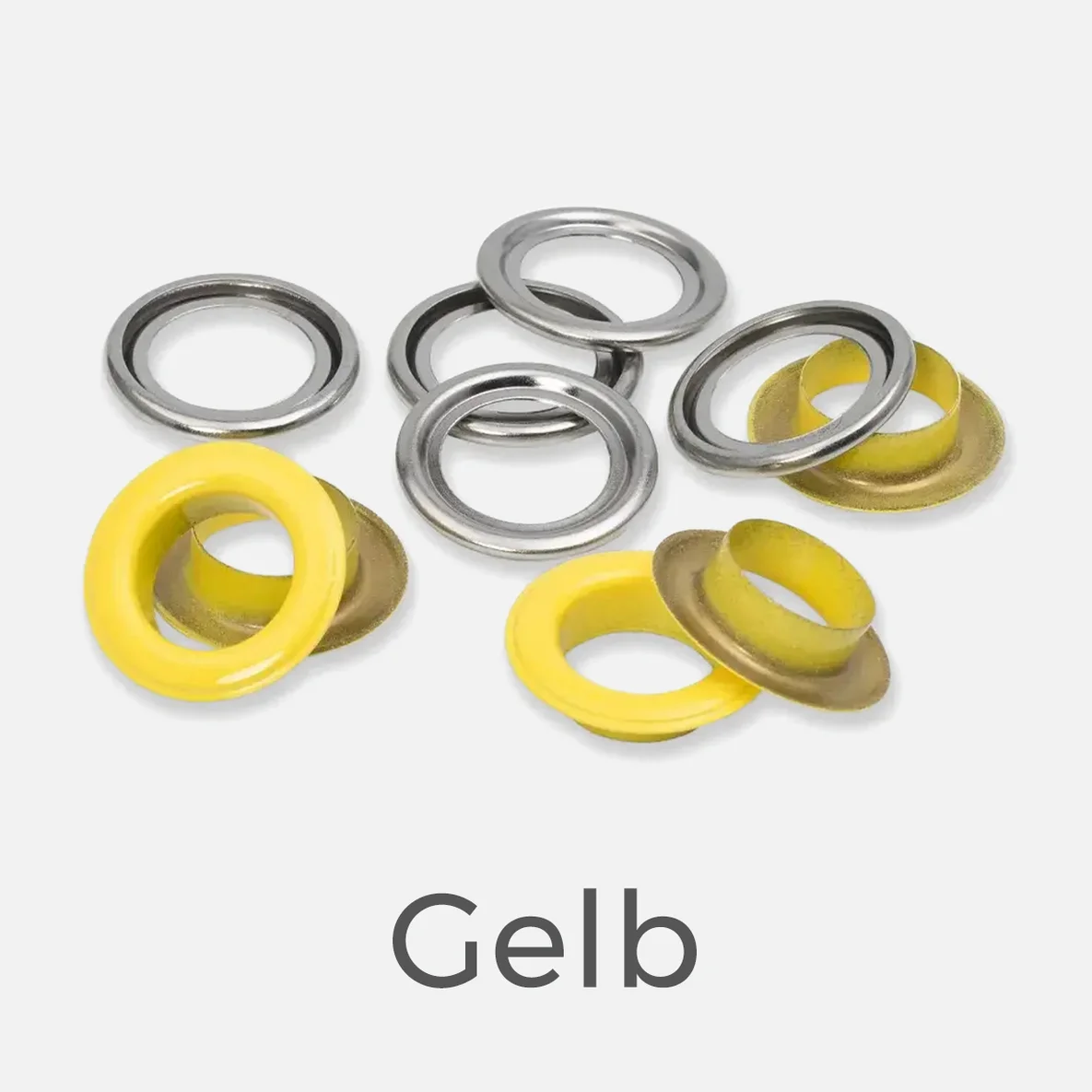 PRYM Bunte Ösen, 14MM, 15 Stück, Gelb