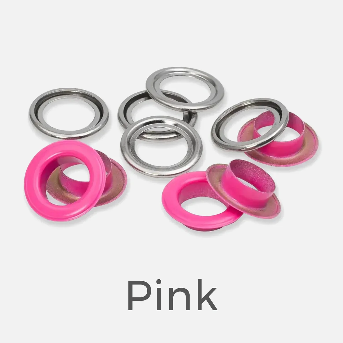 PRYM Bunte Ösen, 14MM, 15 Stück, Pink