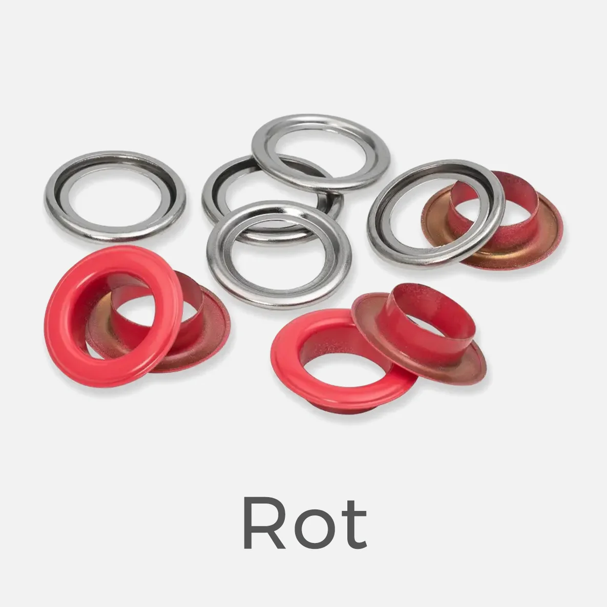 PRYM Bunte Ösen, 14MM, 15 Stück, Rot