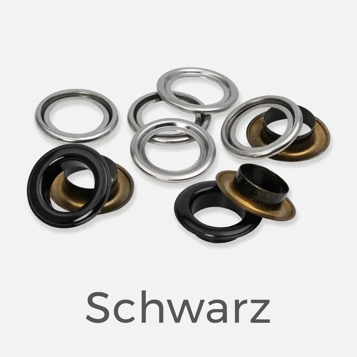 PRYM Bunte Ösen, 14MM, 15 Stück, Schwarz