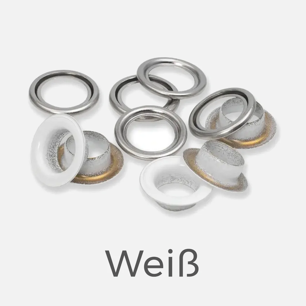 PRYM Bunte Ösen, 14MM, 15 Stück, weiß